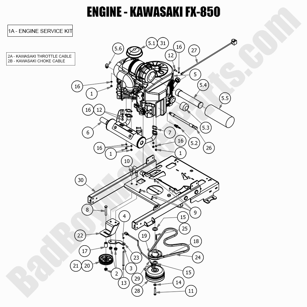 2648 - Bad Boy Mower Parts Lookup > 2021 > Revolt > Engine - Kawasaki FX850V